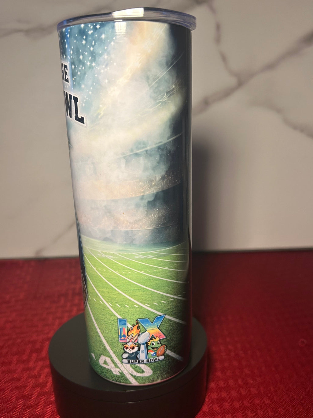 Here for the Benito Bowl Tumbler | 20oz Skinny Football Cup | Benito Inspired Super Bowl Cup | Glitter Football Tumbler